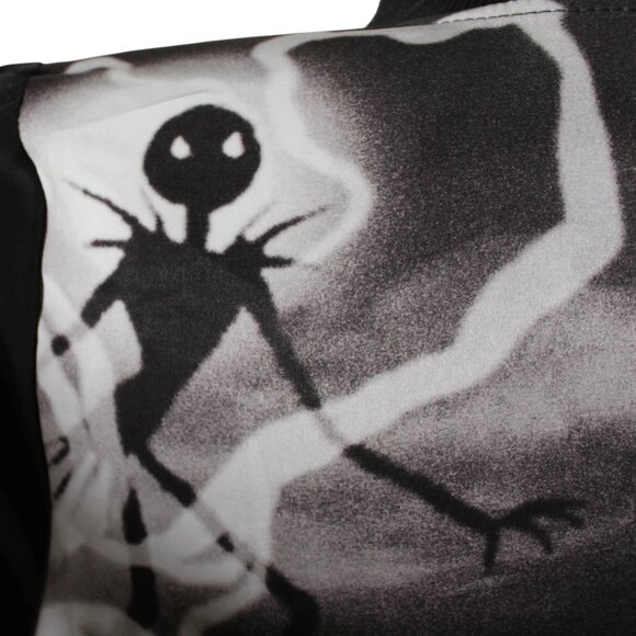 NWT Disney Nightmare Before Christmas Bomber Jacket Gray & Black Jack & Sally - Picture 9 of 10